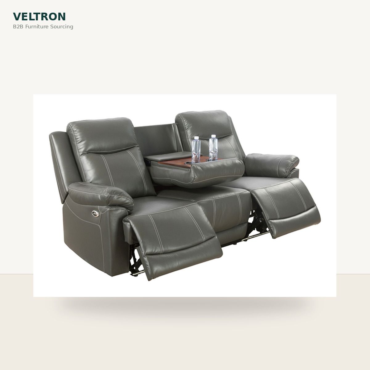 Grey Leather Sectional Sofa